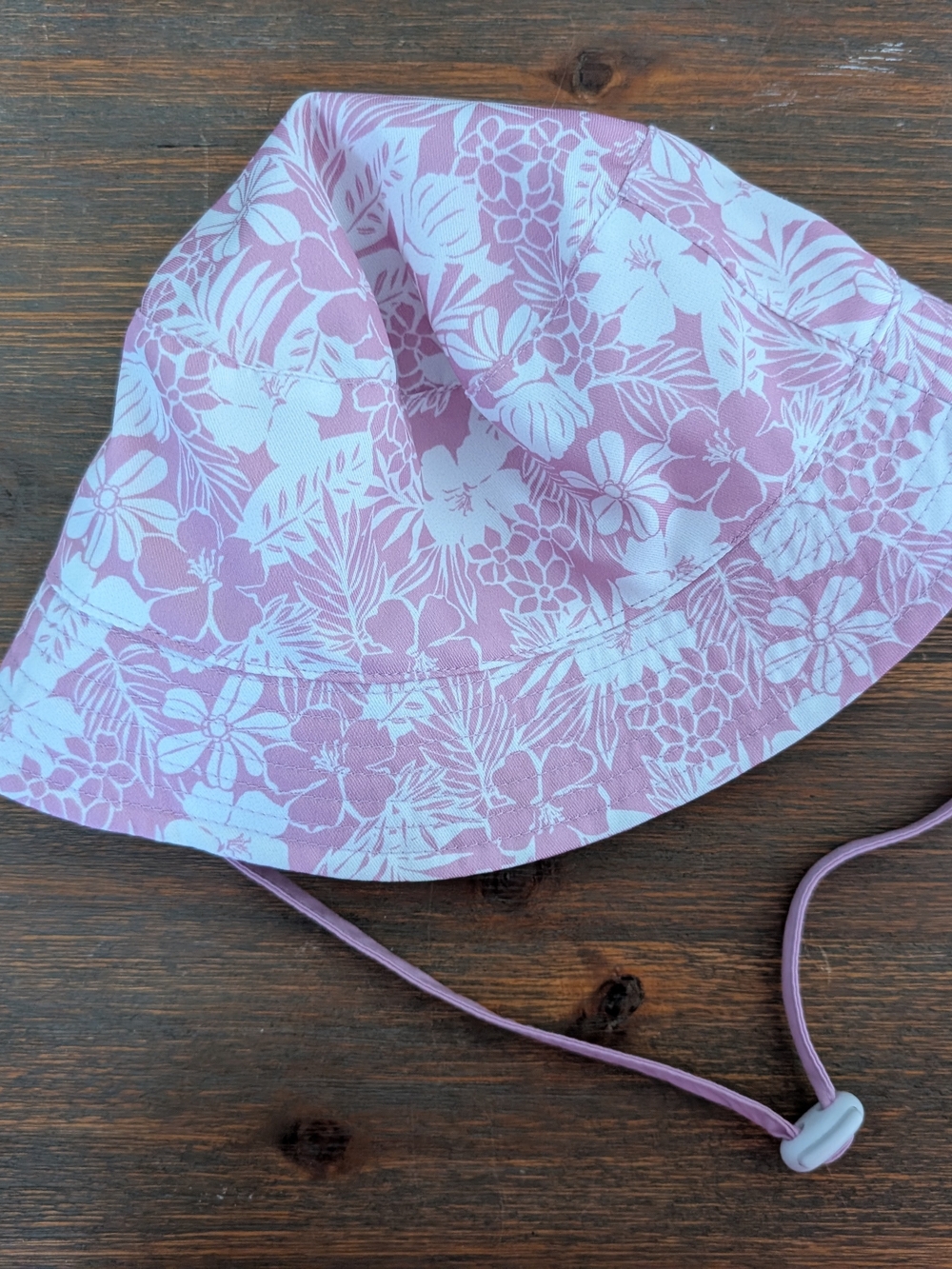 Tag Pink and White Floral Bucket Hat for Kids